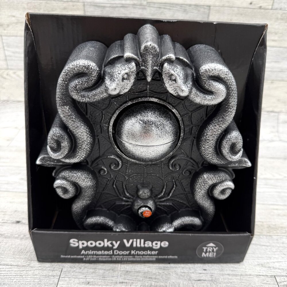 Brand New Spooky Village Animated Door Knocker - tested/works
